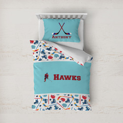 Hockey 2 Duvet Cover Set - Twin (Personalized)