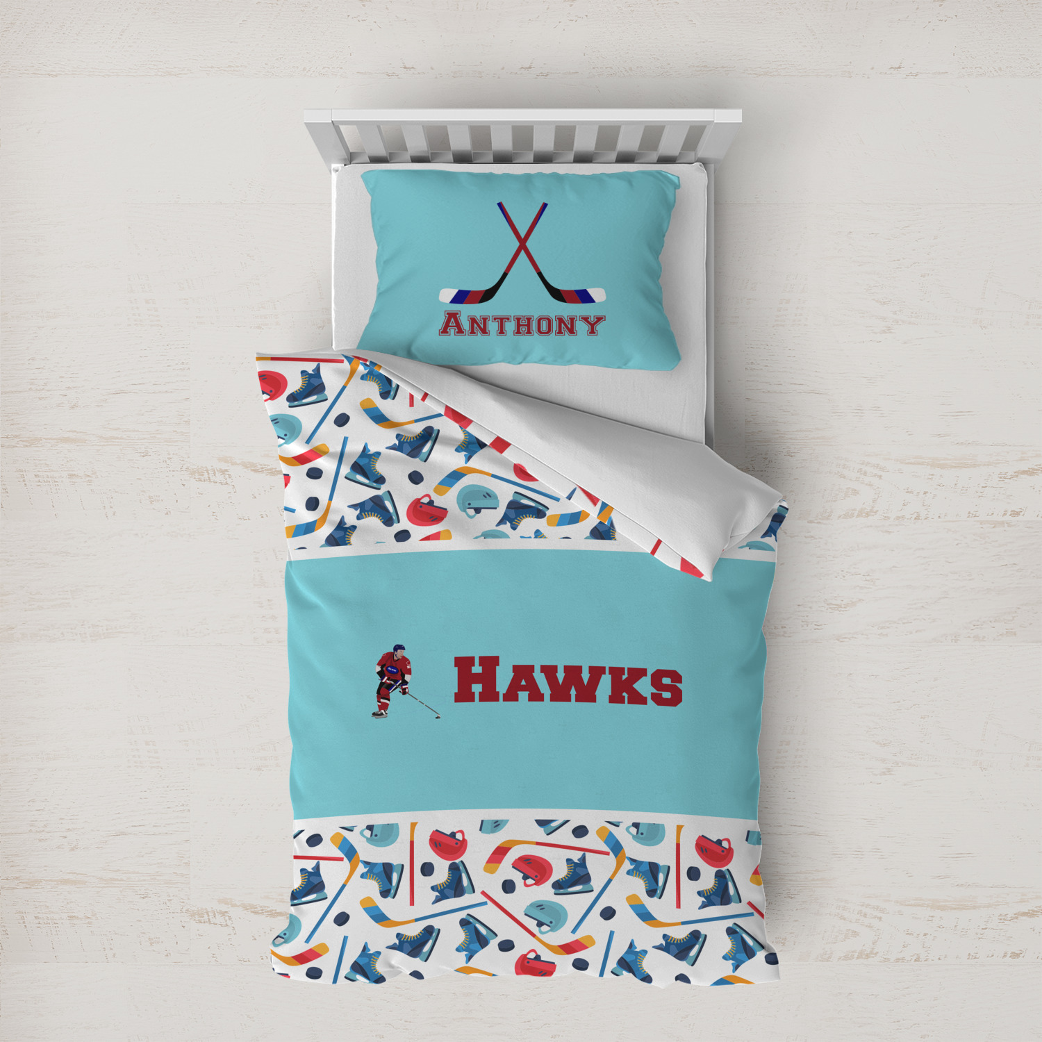 Hockey 2 Duvet Cover Set Twin XL (Personalized) YouCustomizeIt