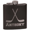 Hockey 2 Black Flask - Engraved Front