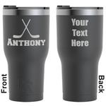 Hockey 2 RTIC Tumbler - Black - Engraved Front & Back (Personalized)
