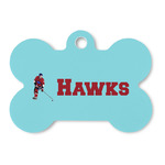 Hockey 2 Bone Shaped Dog ID Tag (Personalized)