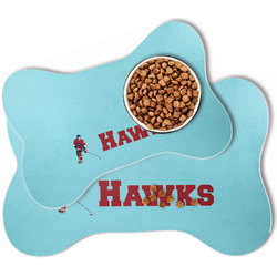 Hockey 2 Bone Shaped Dog Food Mat (Personalized)