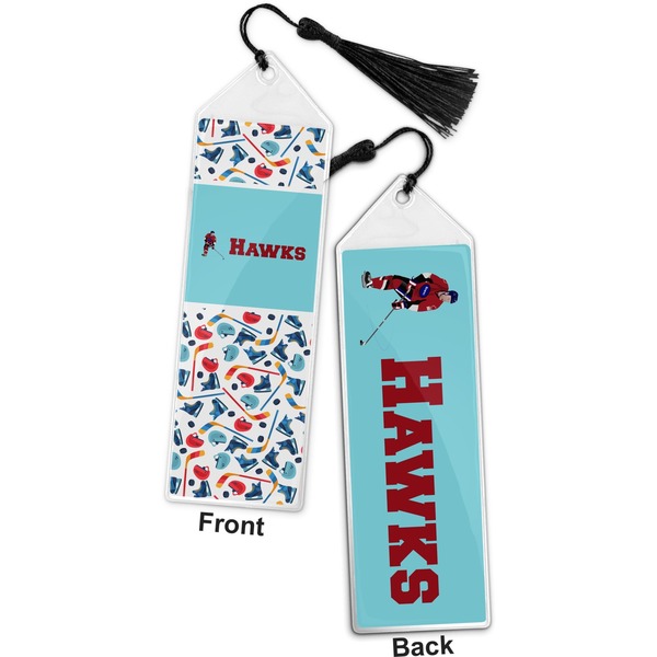 Hockey 2 Bookmark with tassel - Front and Back