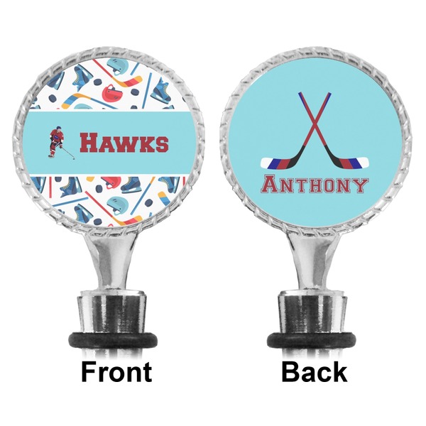 Hockey 2 Bottle Stopper - Front and Back