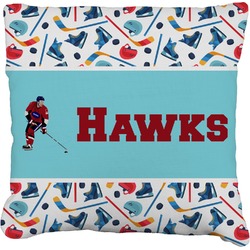 Hockey 2 Faux-Linen Throw Pillow 16" (Personalized)