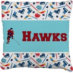 Hockey 2 Faux-Linen Throw Pillow 18" (Personalized)