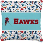 Hockey 2 Faux-Linen Throw Pillow 26" (Personalized)