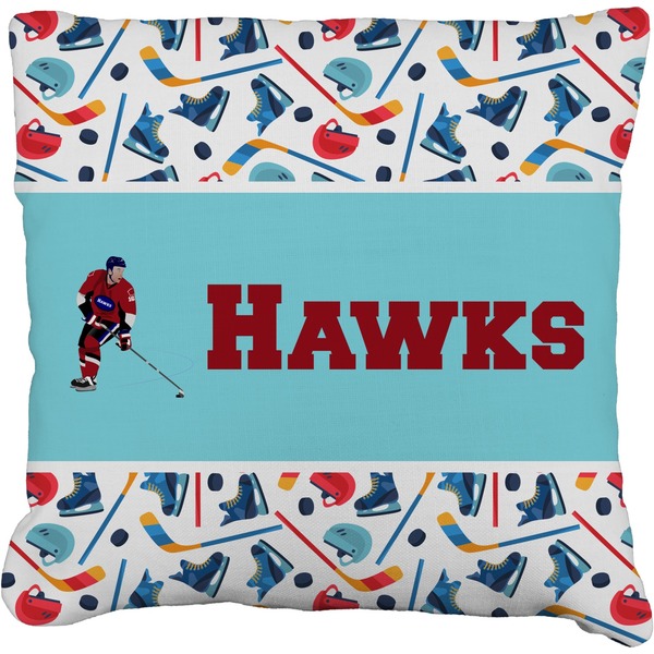 Custom Hockey 2 Faux-Linen Throw Pillow 26" (Personalized)
