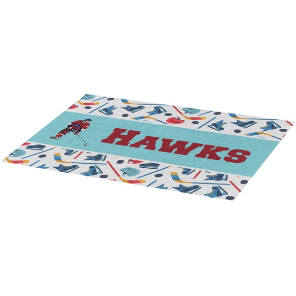 Hockey 2 Burlap Placemat (Angle View)