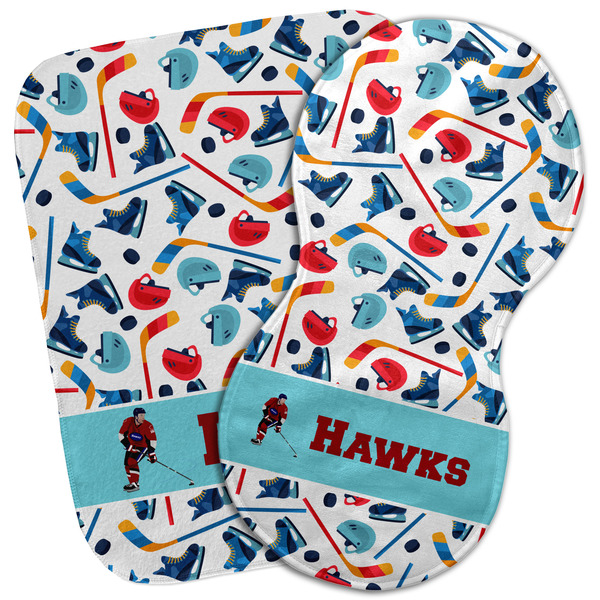 Custom Hockey 2 Burp Cloth (Personalized)
