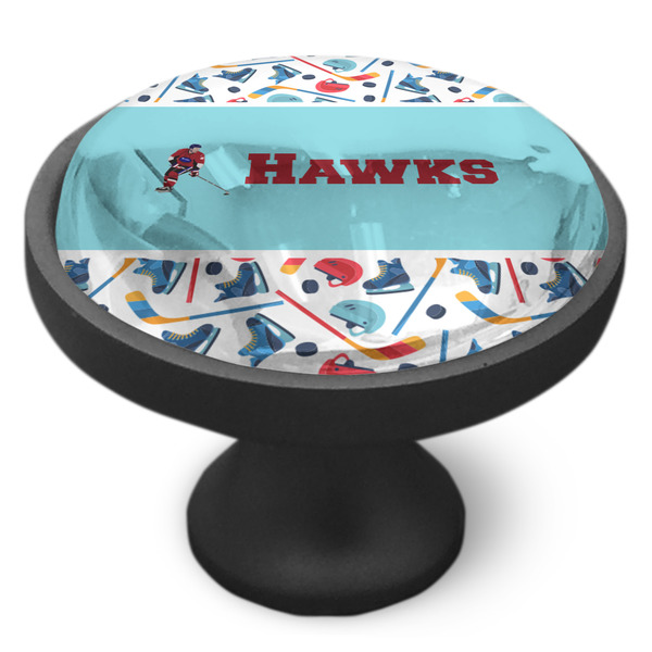 Hockey 2 Cabinet Knob - Black - Side