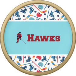 Hockey 2 Cabinet Knob - Gold (Personalized)