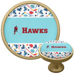 Hockey 2 Cabinet Knob - Gold (Personalized)