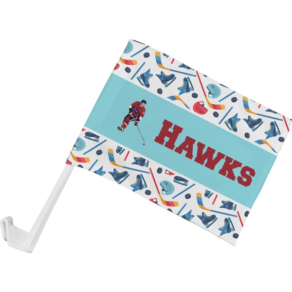 Custom Hockey 2 Car Flag - Small w/ Name or Text