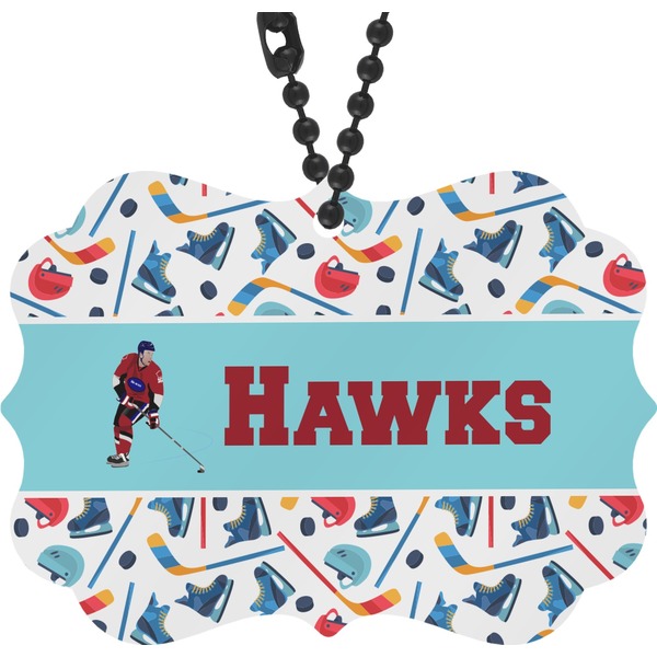 Custom Hockey 2 Rear View Mirror Decor (Personalized)