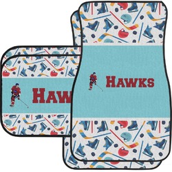 Hockey 2 Car Floor Mats Set - 2 Front & 2 Back (Personalized)