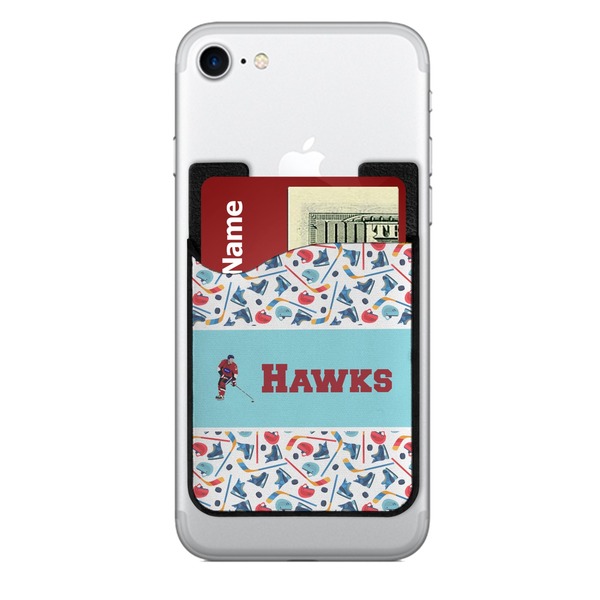 Custom Hockey 2 2-in-1 Cell Phone Credit Card Holder & Screen Cleaner (Personalized)