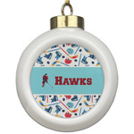 Hockey 2 Ceramic Ball Ornament (Personalized)