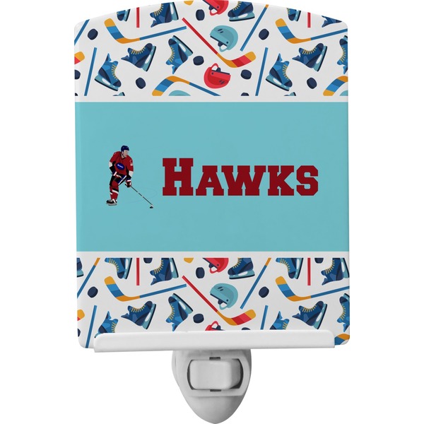 Custom Hockey 2 Ceramic Night Light (Personalized)