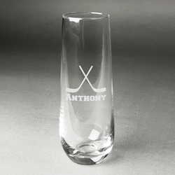 Hockey 2 Champagne Flute - Stemless Engraved (Personalized)