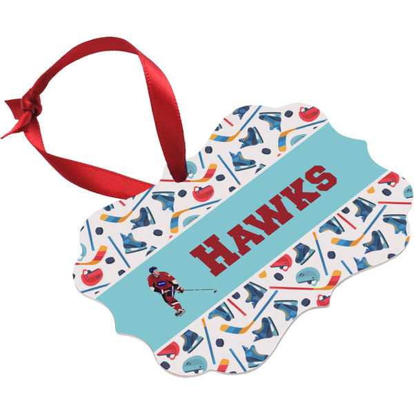 Hockey 2 Christmas Ornament (Angle View)