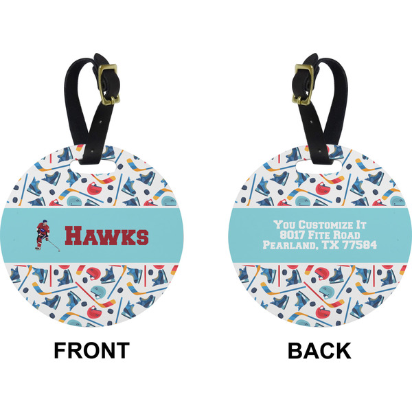 Hockey 2 Circle Luggage Tag (Front + Back)