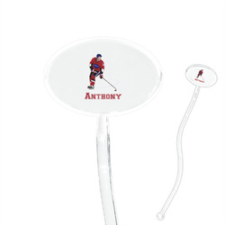 Hockey 2 7" Oval Plastic Stir Sticks - Clear (Personalized)