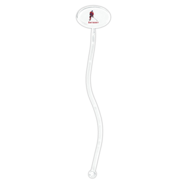Hockey 2 Clear Plastic 7" Stir Stick - Oval - Single Stick