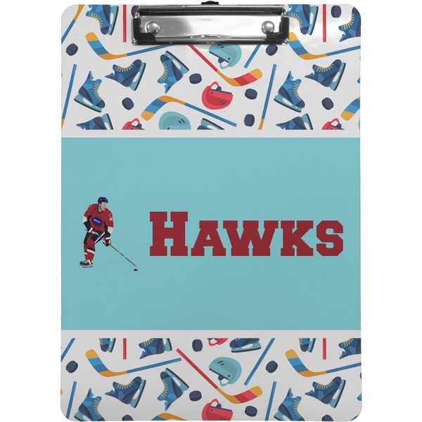 Custom Hockey 2 Clipboard (Letter Size) (Personalized)