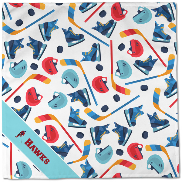 Hockey 2 Cloth Napkins - Personalized Dinner (Full Open)