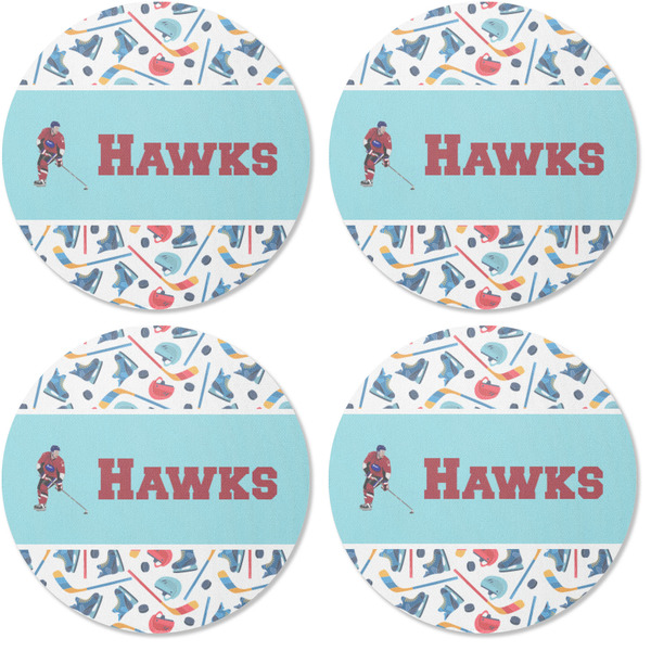 Hockey 2 Coaster Round Rubber Back - Apvl