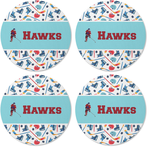 Hockey 2 Coaster Round Rubber Back - Apvl