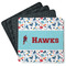 Hockey 2 Square Rubber Backed Coasters - Set of 4 (Personalized)