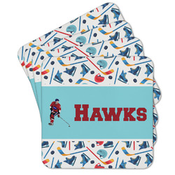 Hockey 2 Cork Coaster - Set of 4 w/ Name or Text