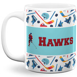 Hockey 2 11 Oz Coffee Mug - White (Personalized)