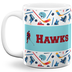 Hockey 2 11 Oz Coffee Mug - White (Personalized)