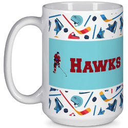 Hockey 2 15 Oz Coffee Mug - White (Personalized)