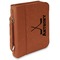 Hockey 2 Cognac Leatherette Bible Covers with Handle & Zipper - Main