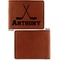 Hockey 2 Cognac Leatherette Bifold Wallets - Front and Back Single Sided - Apvl