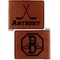 Hockey 2 Cognac Leatherette Bifold Wallets - Front and Back