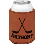 Hockey 2 Leatherette Can Sleeve - Double Sided (Personalized)
