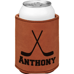 Hockey 2 Leatherette Can Sleeve - Single Sided (Personalized)