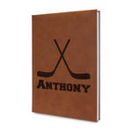 Hockey 2 Leatherette Journal - Single Sided (Personalized)