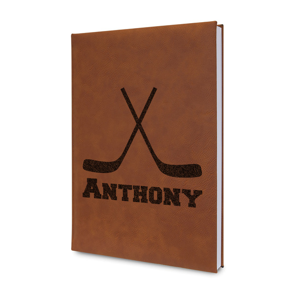 Custom Hockey 2 Leatherette Journal (Personalized)