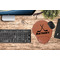 Hockey 2 Cognac Leatherette Mousepad with Wrist Support - Lifestyle Image