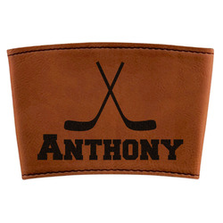 Hockey 2 Leatherette Cup Sleeve (Personalized)