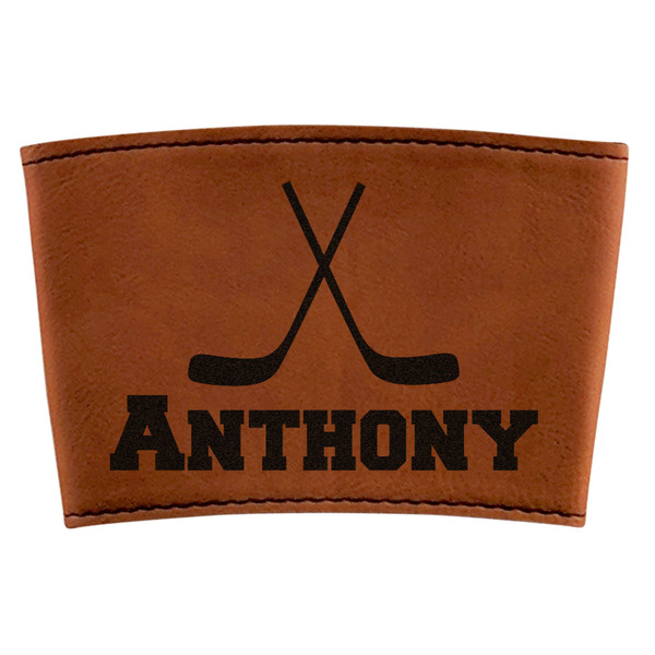 Custom Hockey 2 Leatherette Cup Sleeve (Personalized)