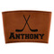 Hockey 2 Cognac Leatherette Mug Sleeve - Flat
