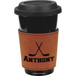 Hockey 2 Leatherette Cup Sleeve - Single Sided (Personalized)