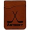 Hockey 2 Cognac Leatherette Phone Wallet close up